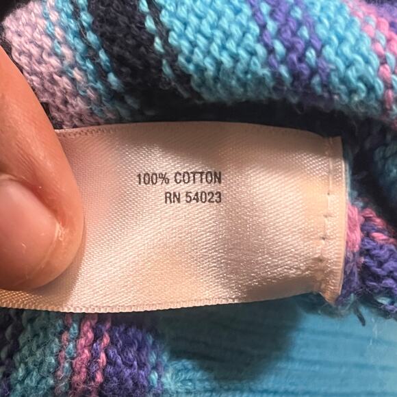 Vintage Old Navy Girls Large 10-12 Colorful Long Sleeve Y2K V Neck Sweater - Picture 3 of 6